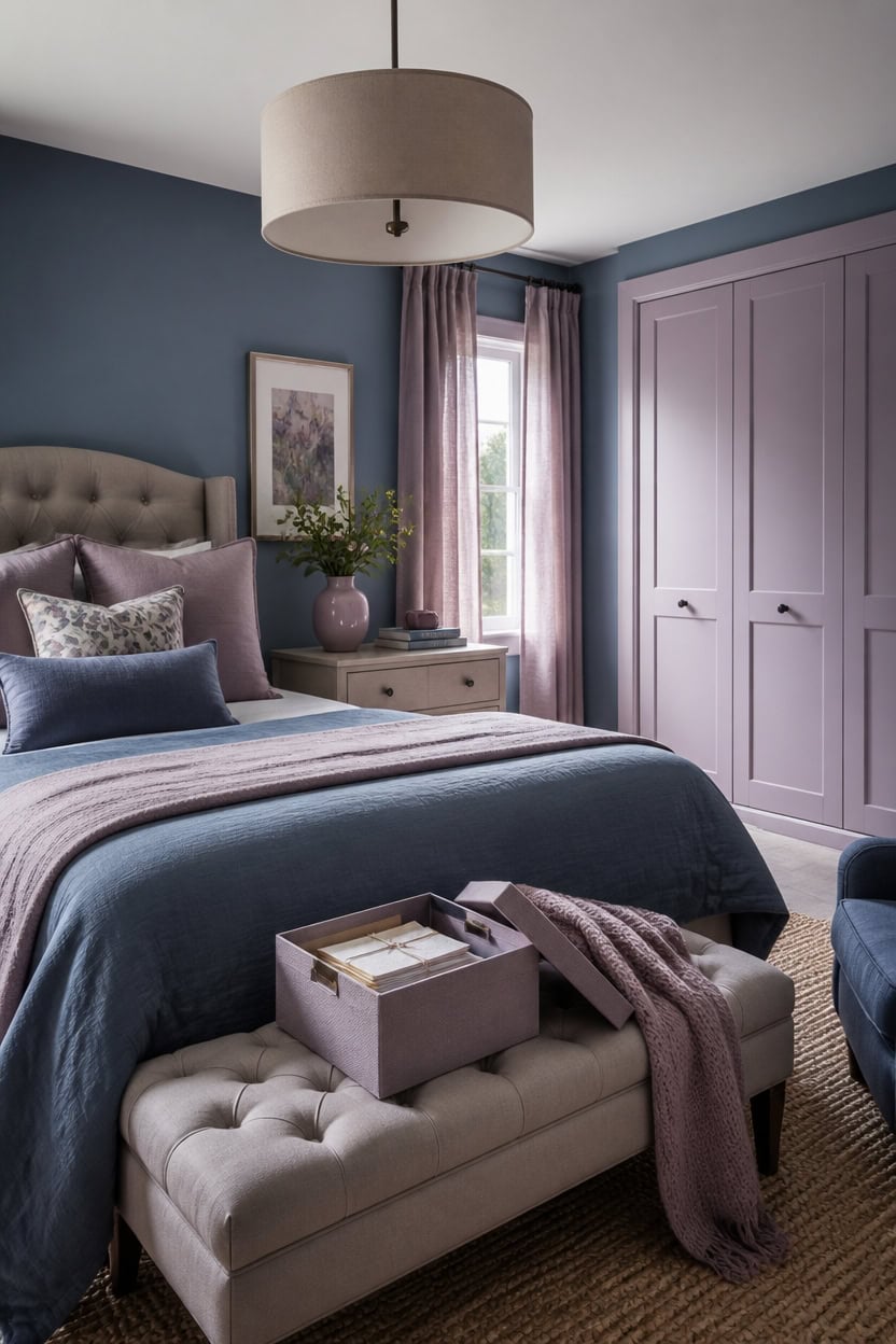 mid tone blue meets mauve
