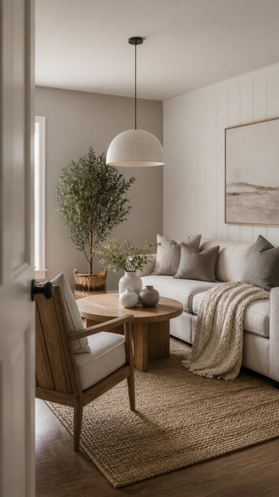 Gray and White Living Room for the Woman Who Removed the Last Unnecessary Thing
