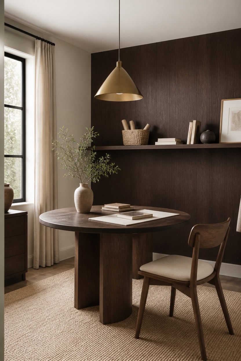 minimalist warm focused workspace