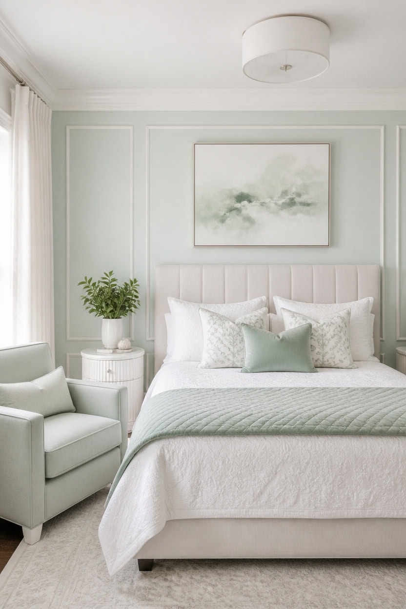 mint accented crisp white trim