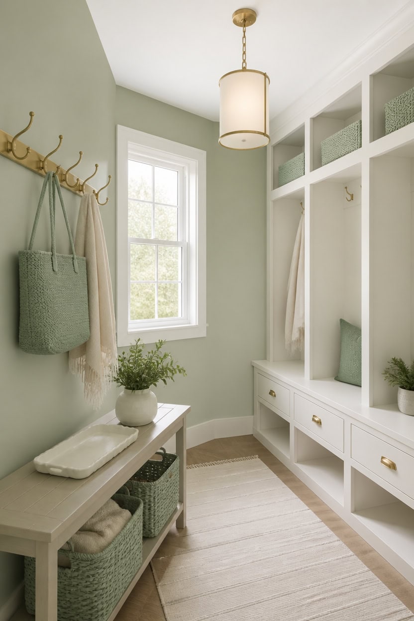 mint green brass accents