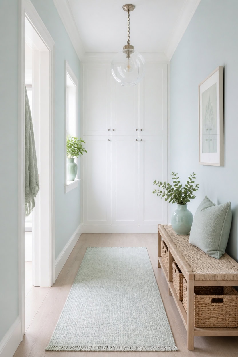 mint green hallway serenity