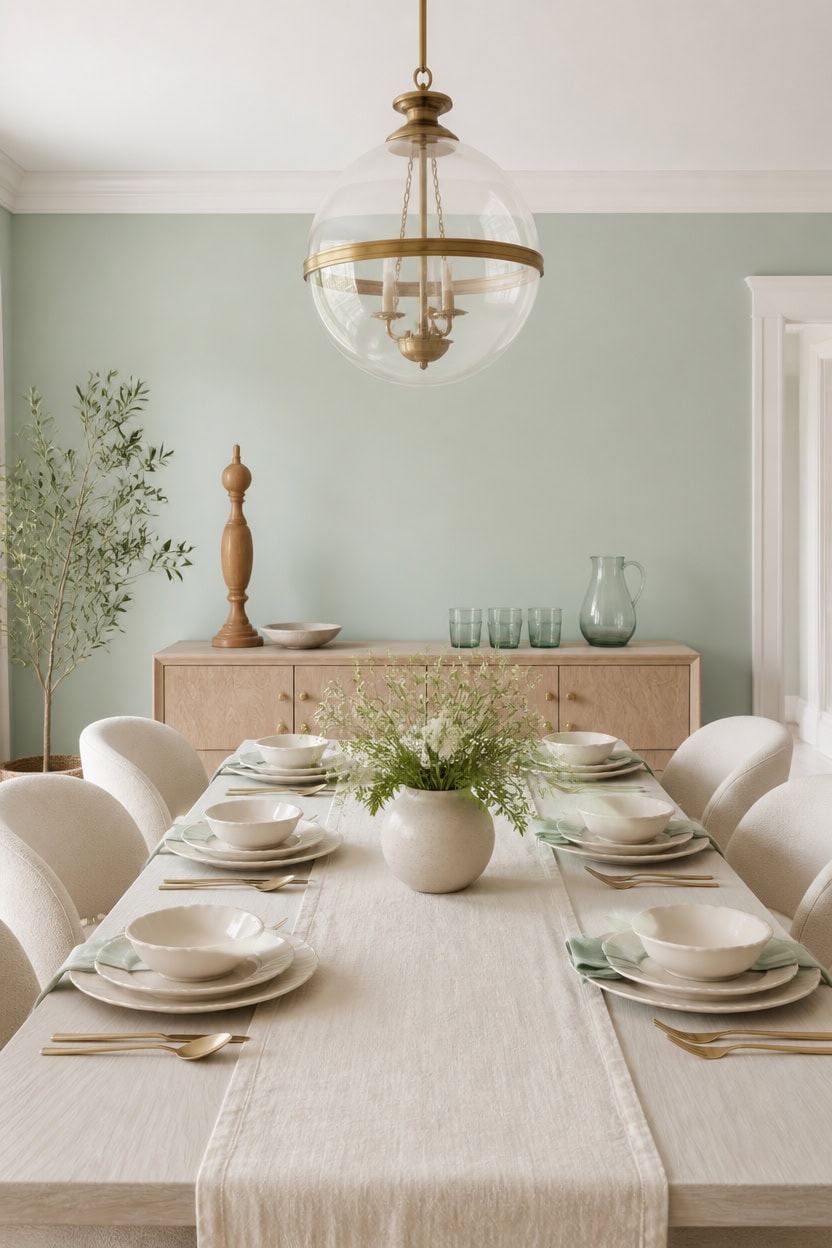 mint green ivory sculptural warmth