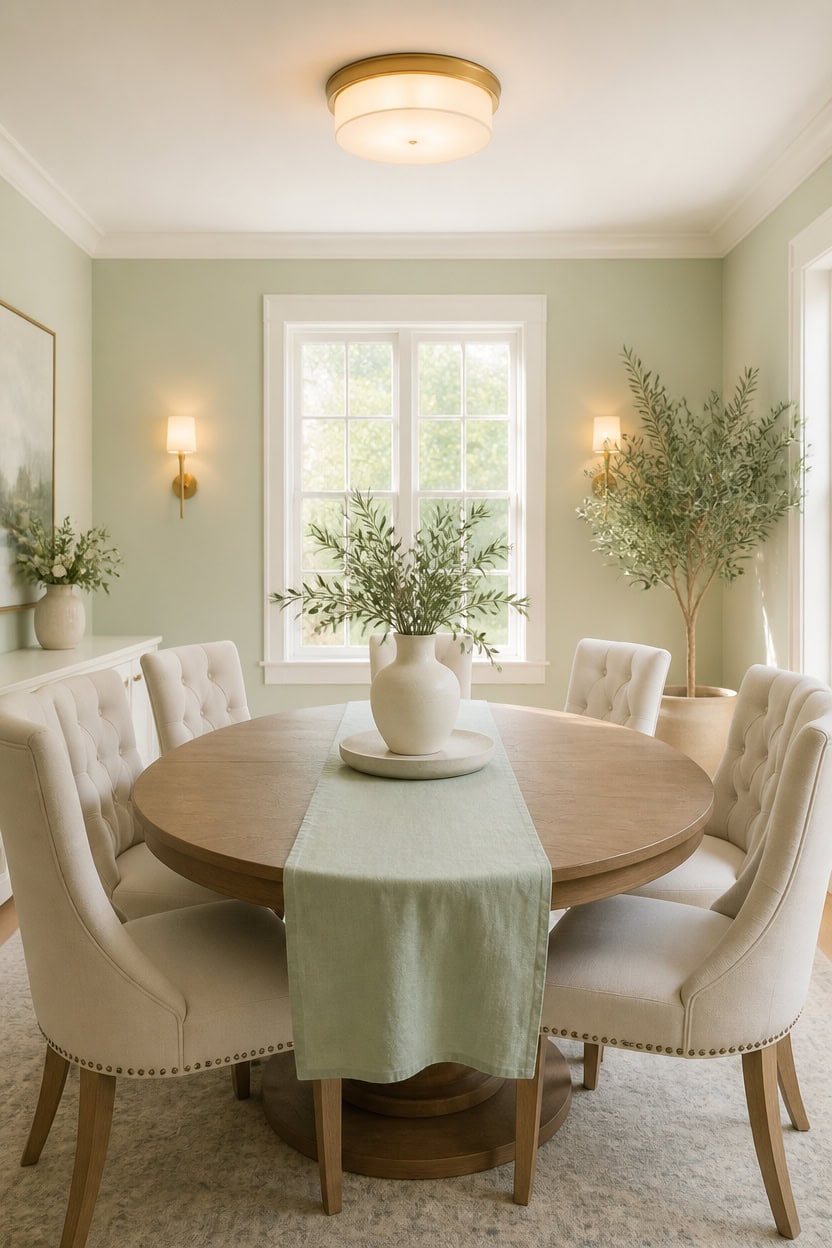 mint green luminous dining