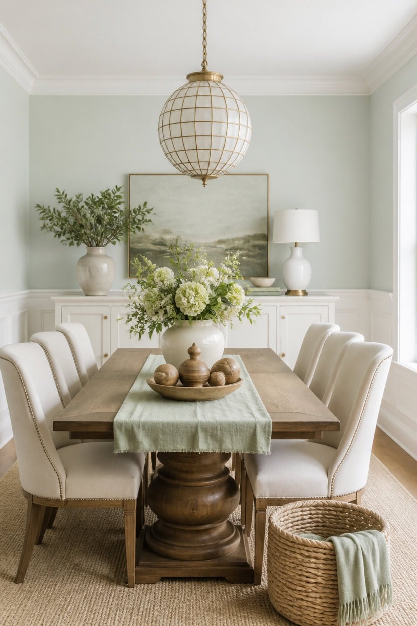 mint palladian blue dining