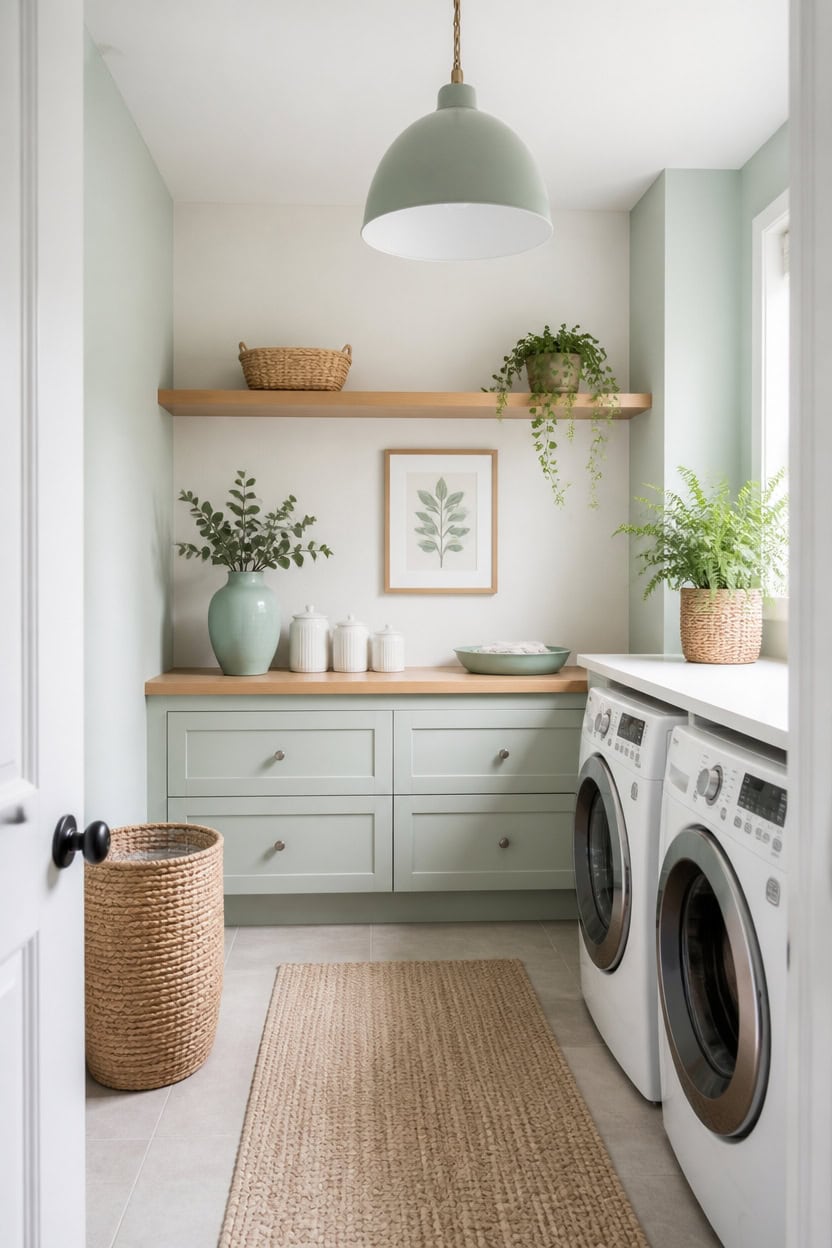 minted minimalist laundry nook