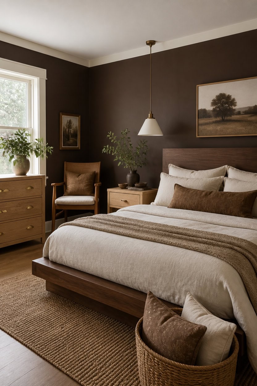 mixed walnut and cream accents