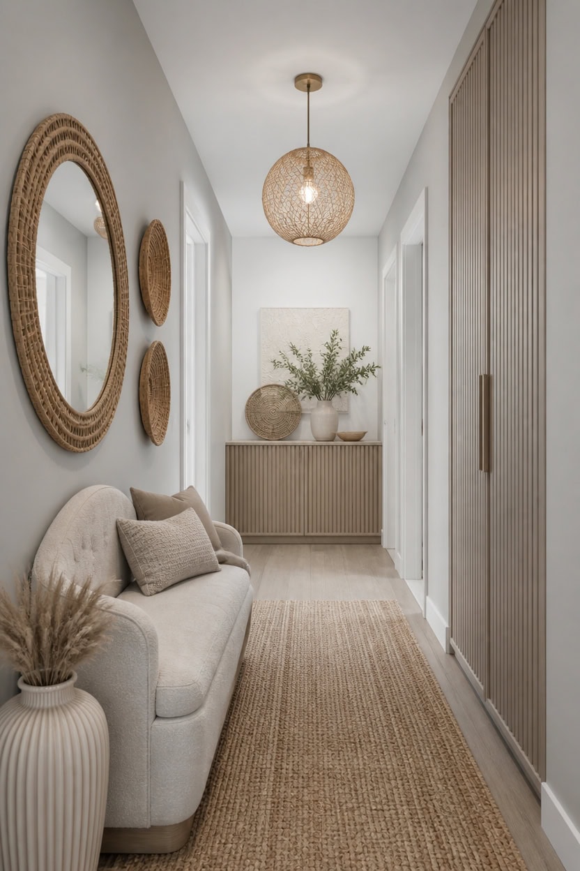 monochrome hallway textured layers
