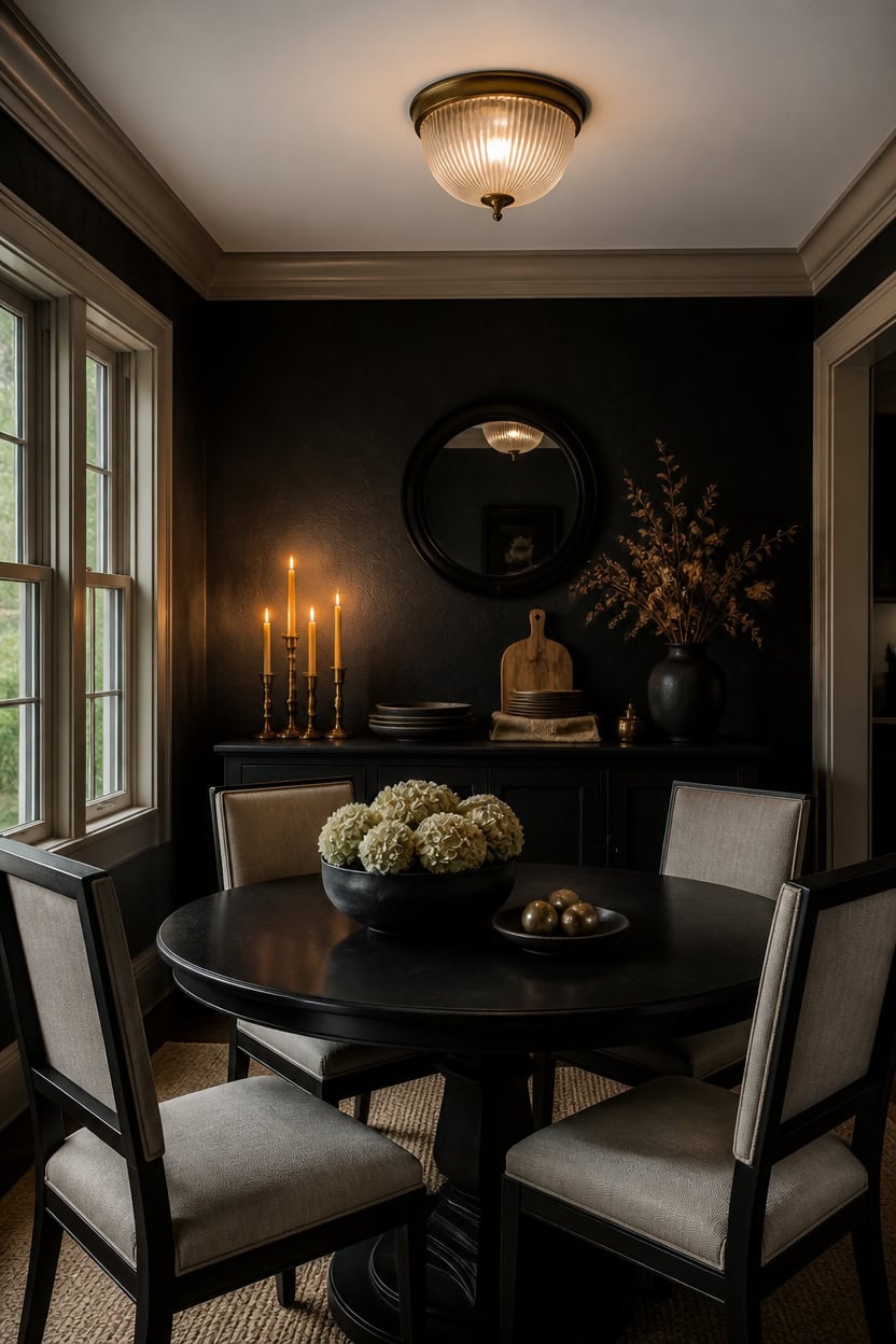 moody black and gold
