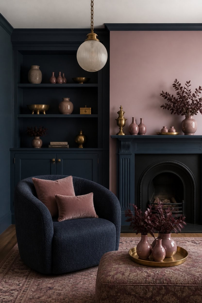 moody blue mauve vignette