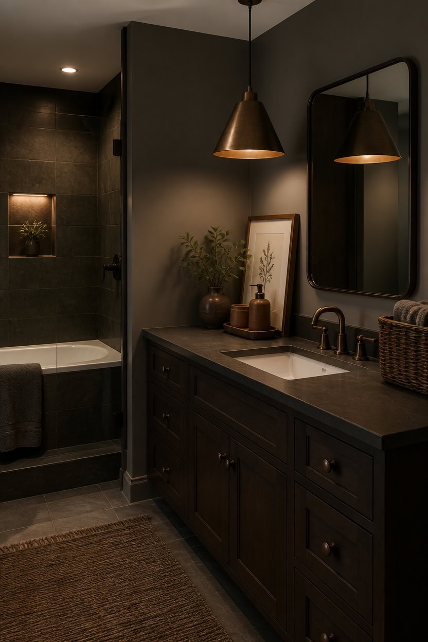 moody charcoal gray retreat