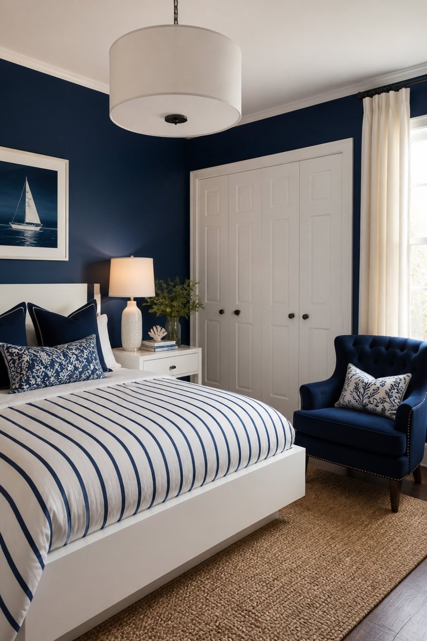 moody indigo coastal bedroom