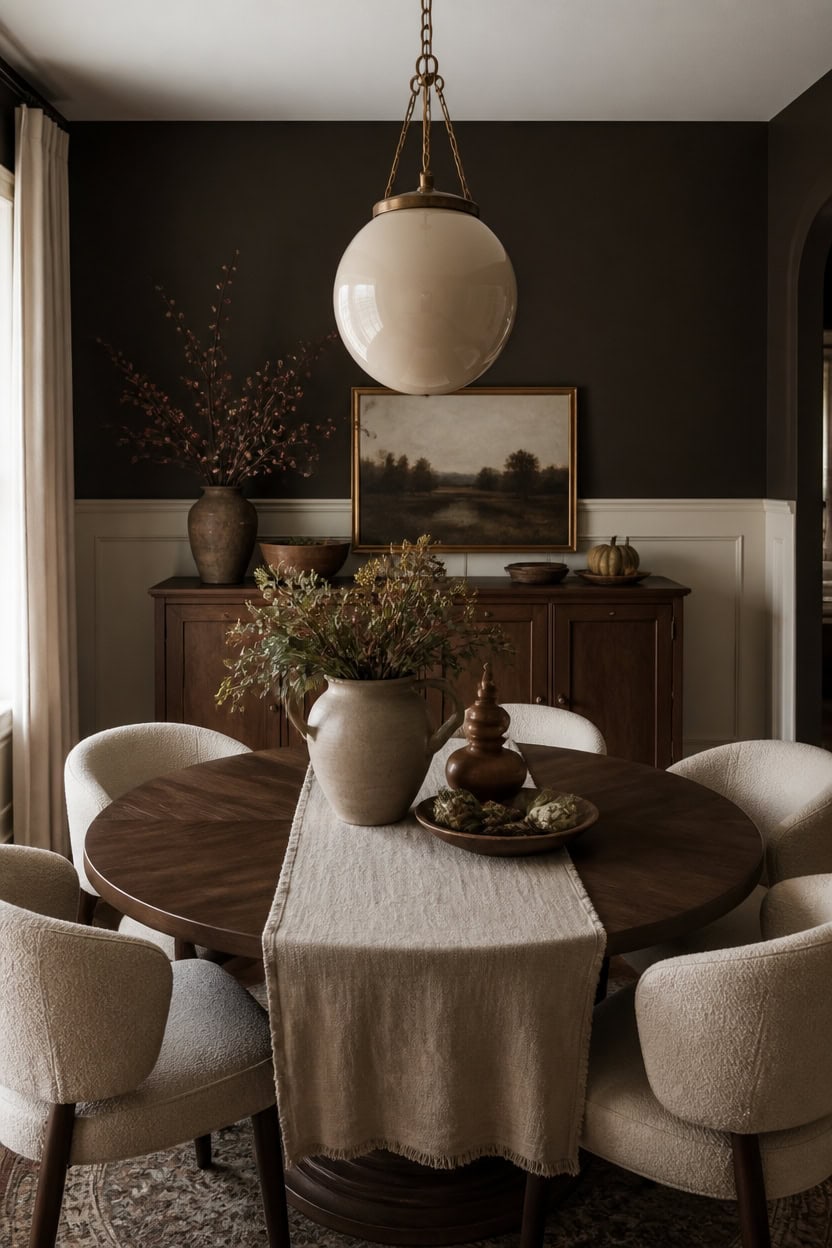 moody layered seasonal dining