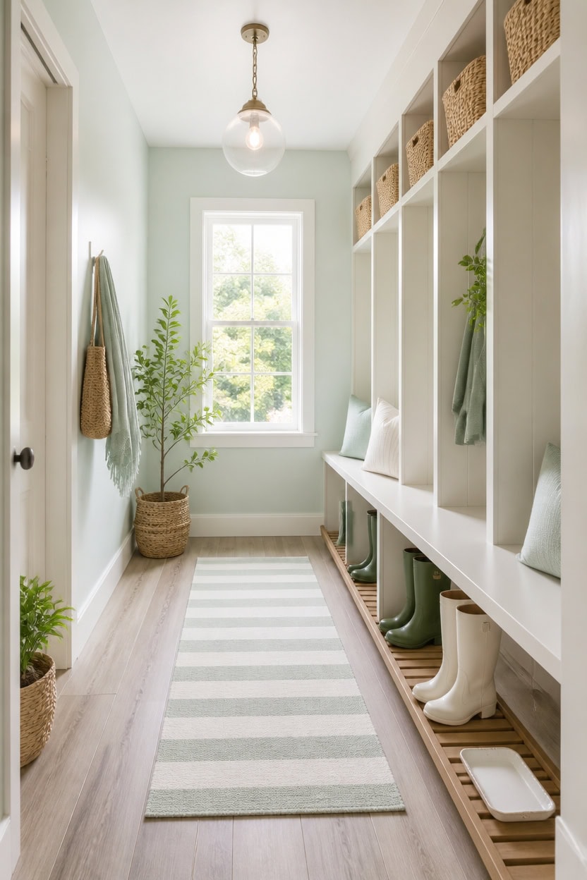mudroom mint and white refresh