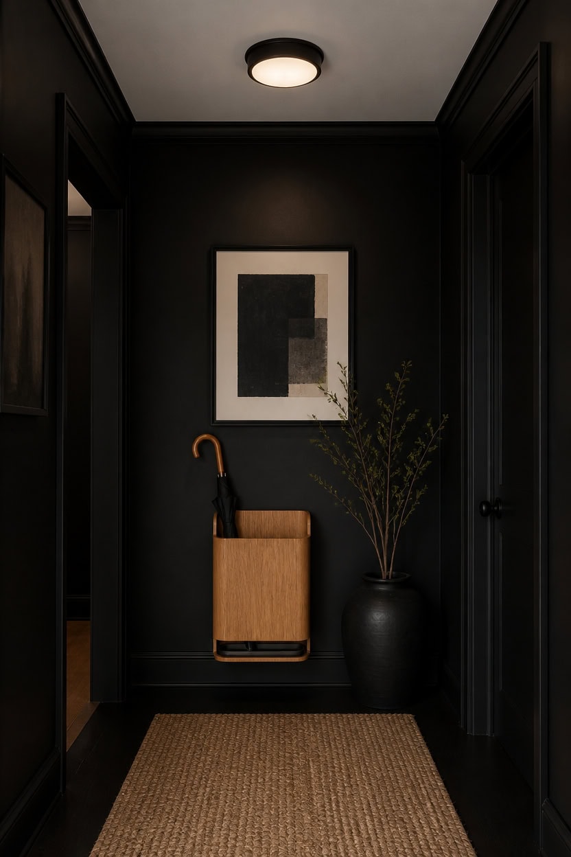 oak accent against black