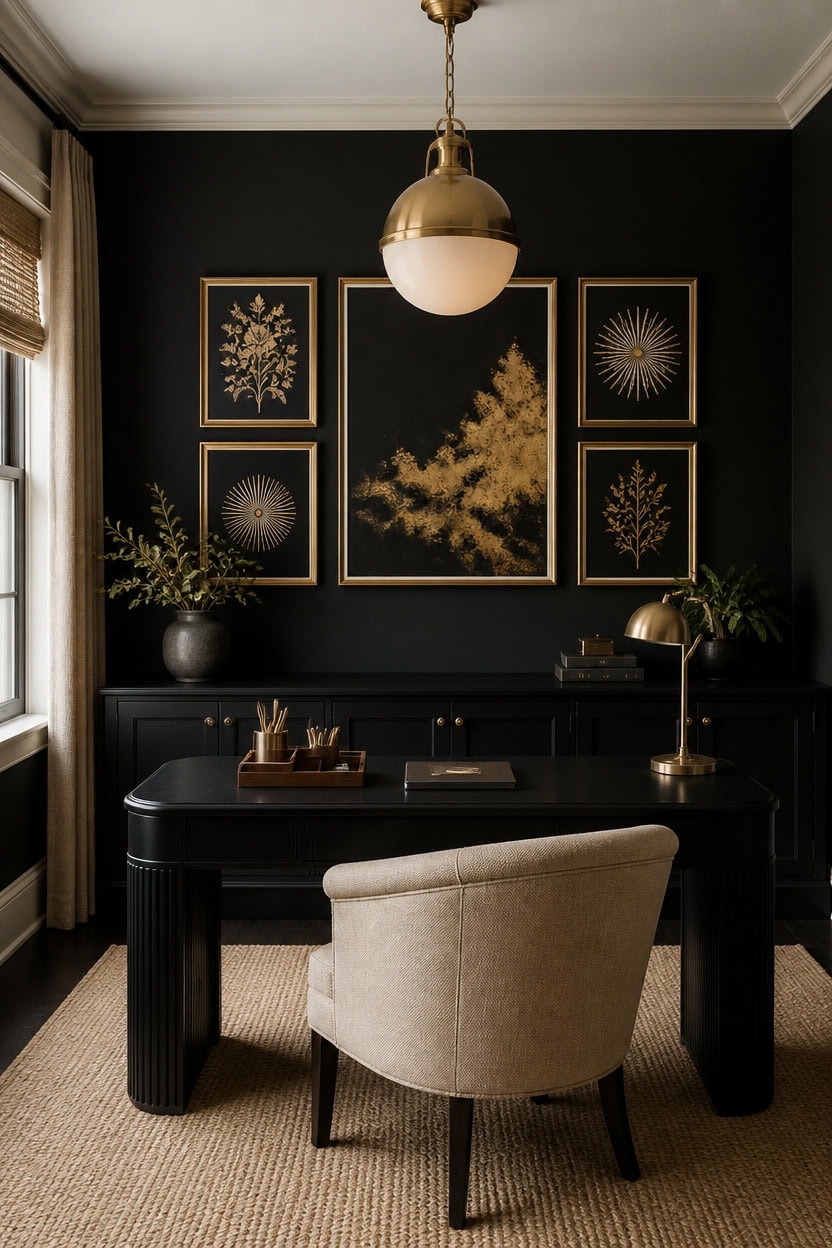 onyx backed gallery with accents