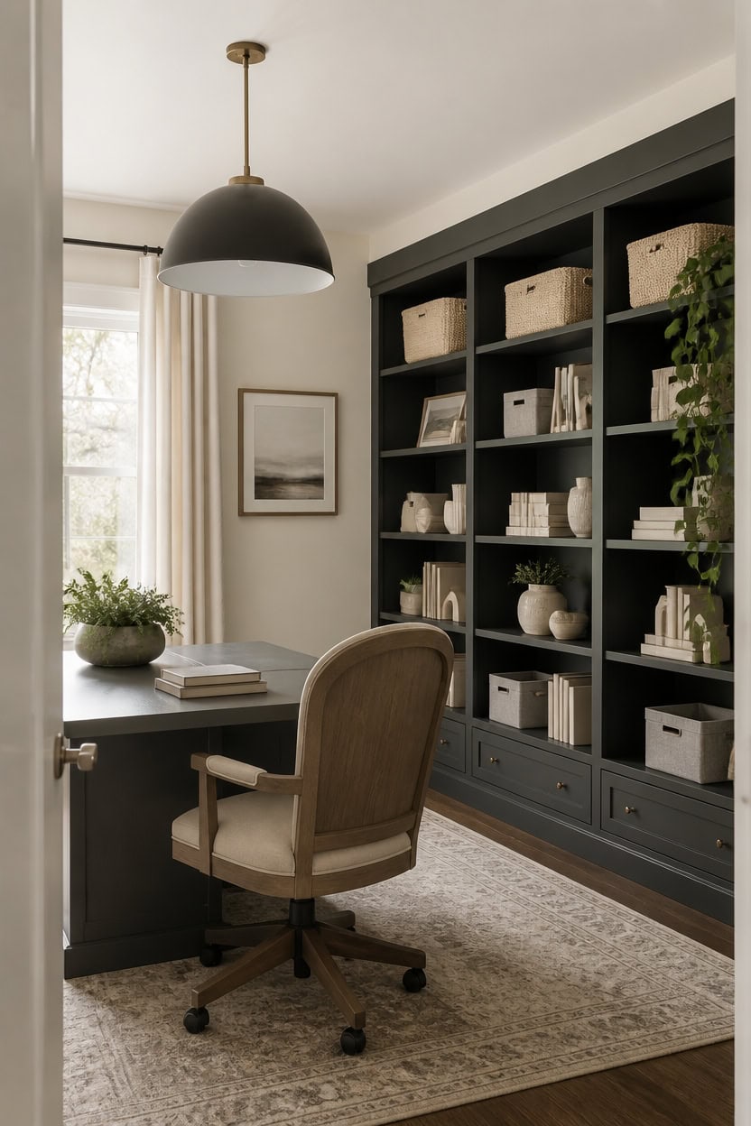 organized shelves airy warmth