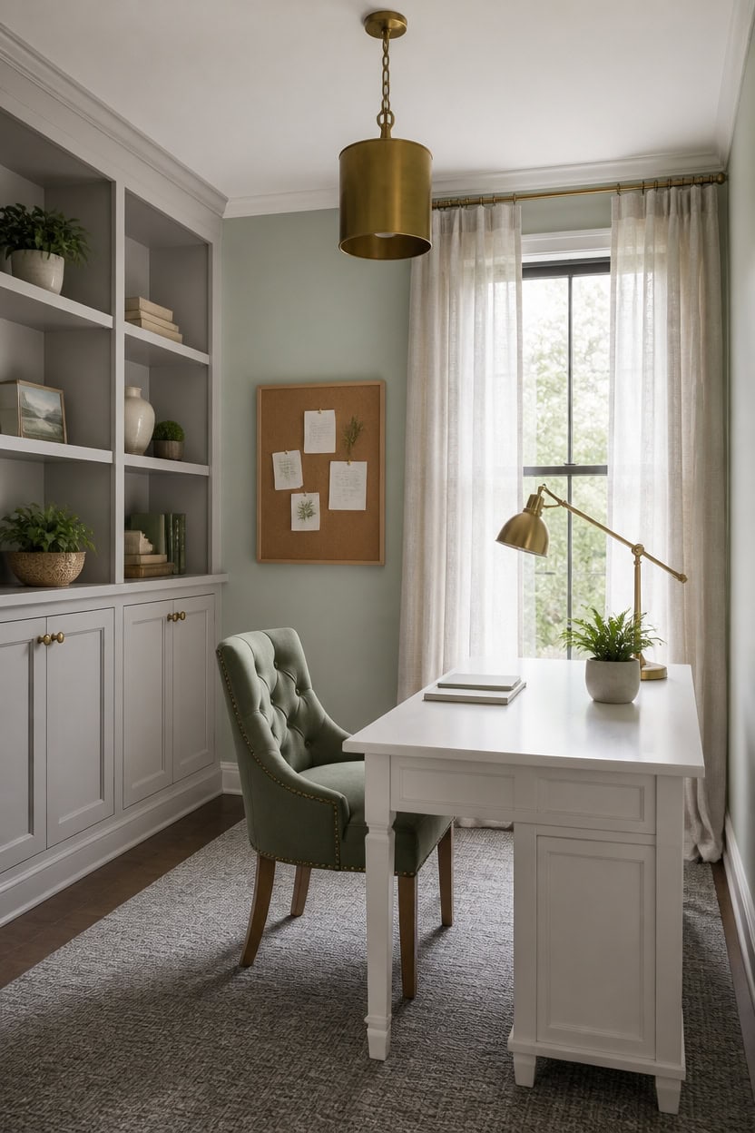 perpendicular desk airy green