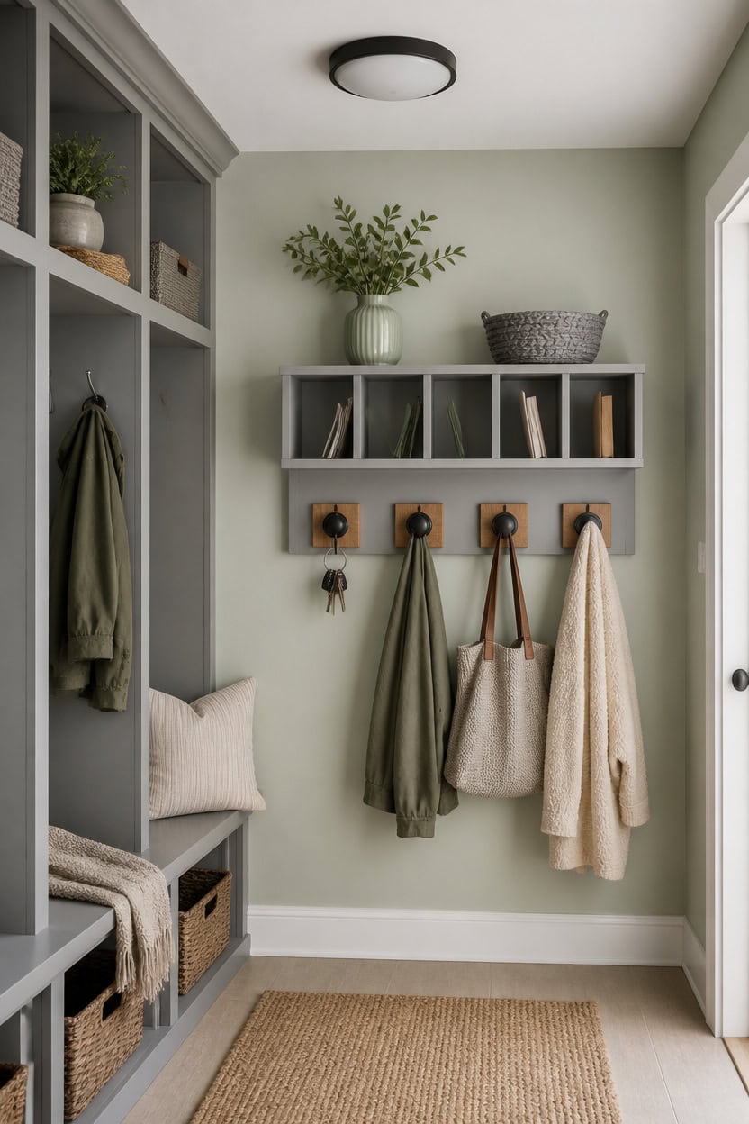 personalized practical mudroom display