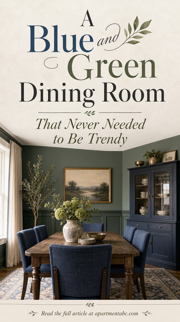A Blue and Green Dining Room That Never Needed to Be Trendy