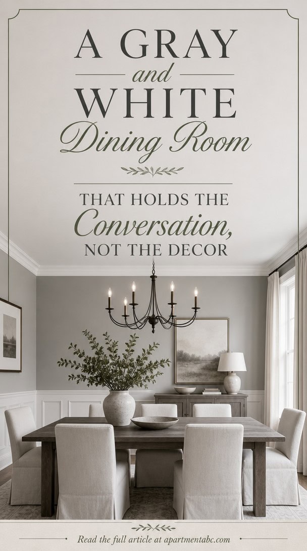 A Gray and White Dining Room That Holds the Conversation, Not the Decor
