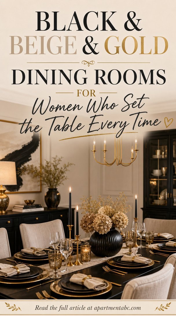 Black and Beige and Gold Dining Rooms for Women Who Set the Table Every Time