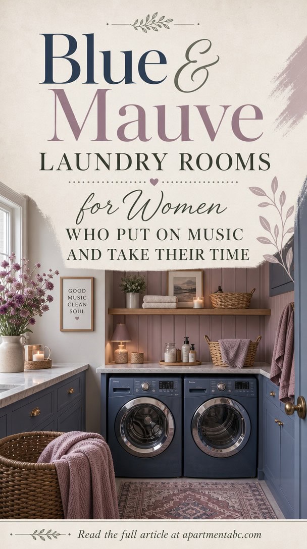 Blue and Mauve Laundry Rooms for Women Who Put on Music and Take Their Time