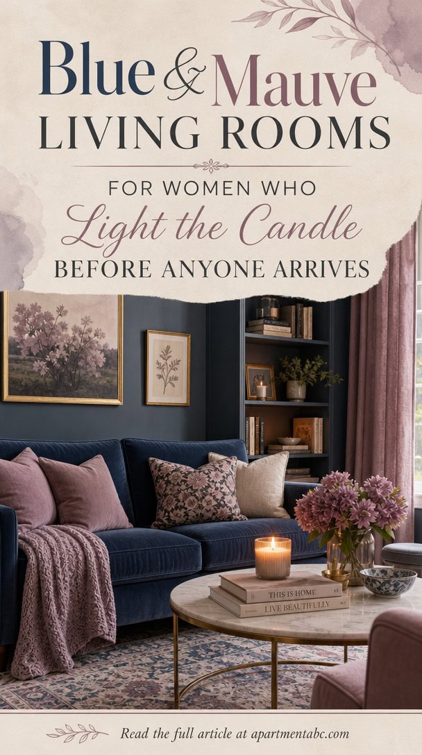 Blue and Mauve Living Rooms for Women Who Light the Candle Before Anyone Arrives