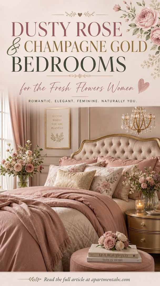 Dusty Rose & Champagne Gold Bedrooms for the Fresh Flowers Women