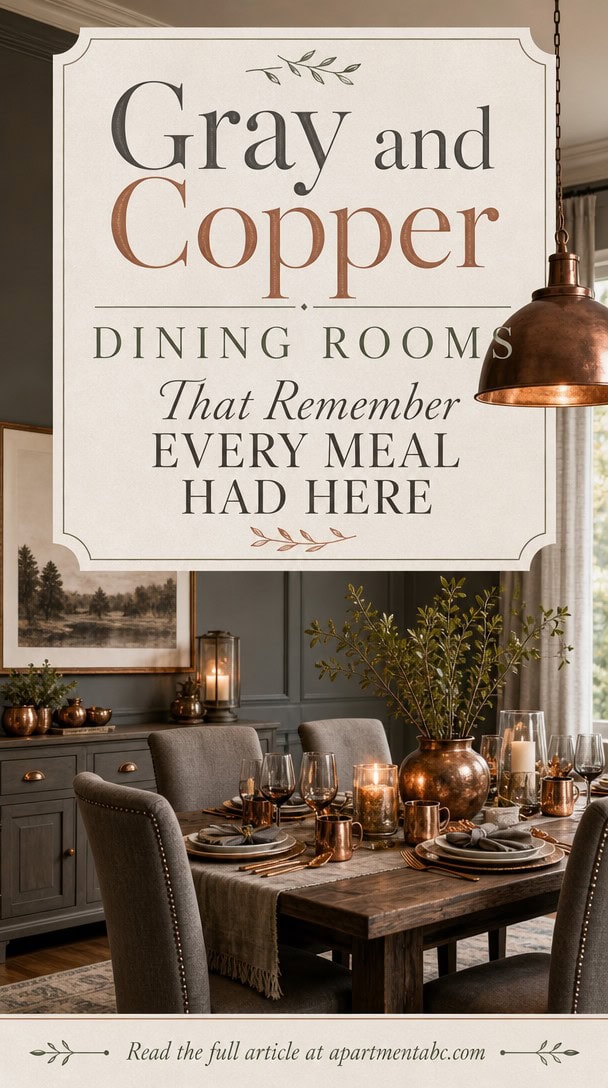 Gray and Copper Dining Rooms That Remember Every Meal Had Here — Pinterest Pin