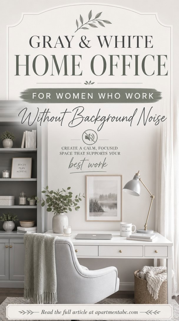 Gray and White Home Office for Women Who Work Without Background Noise