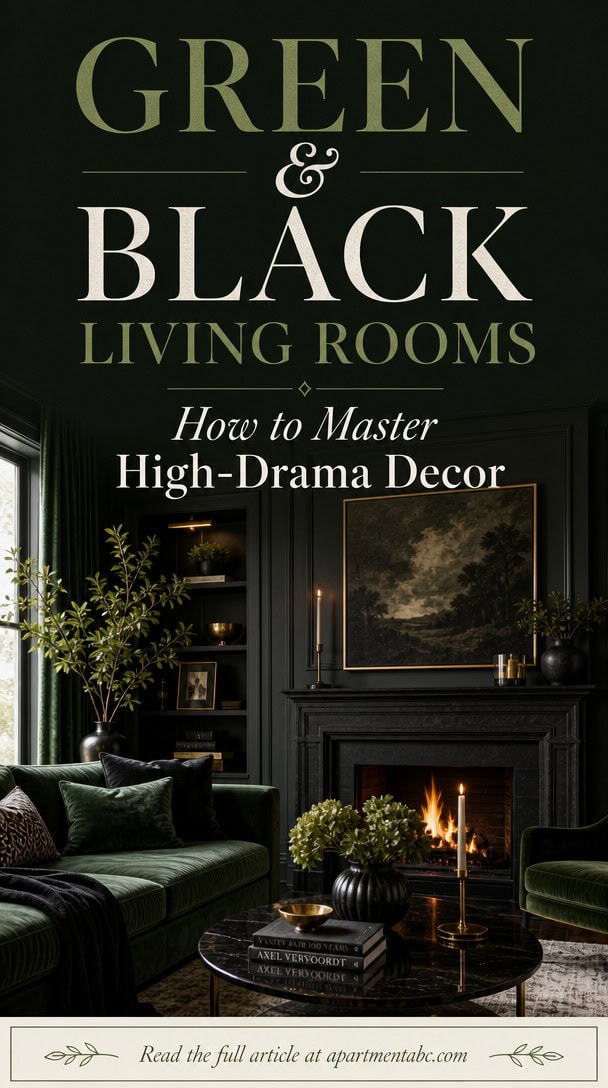 Green & Black Living Rooms: How to Master High-Drama Decor