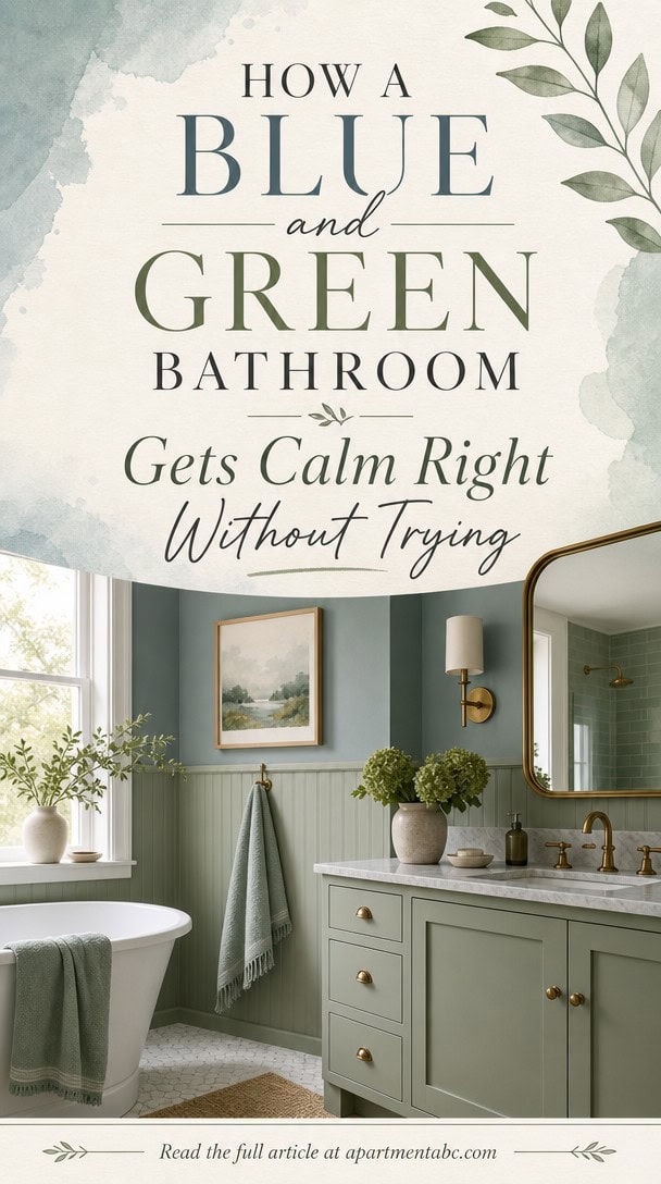 How a Blue and Green Bathroom Gets Calm Right Without Trying