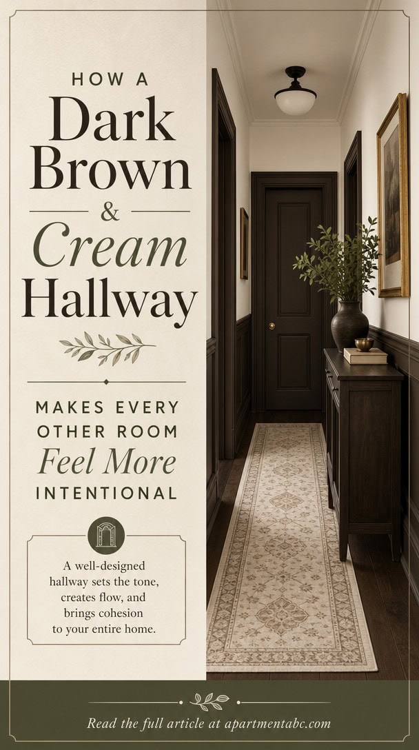 How a Dark Brown and Cream Hallway Makes Every Other Room Feel More Intentional