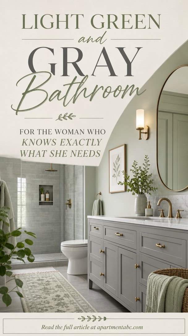 Light Green and Gray Bathroom for the Woman Who Knows Exactly What She Needs
