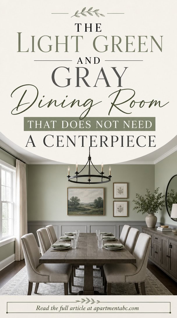 The Light Green and Gray Dining Room That Does Not Need a Centerpiece