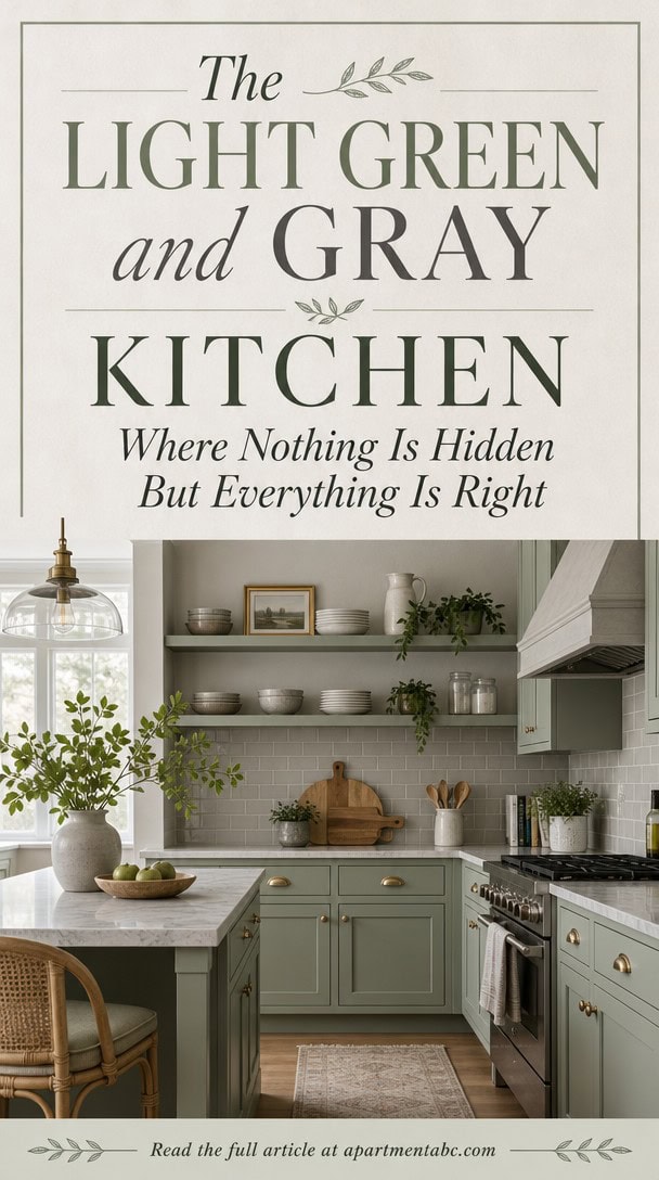 The Light Green and Gray Kitchen Where Nothing Is Hidden But Everything Is Right