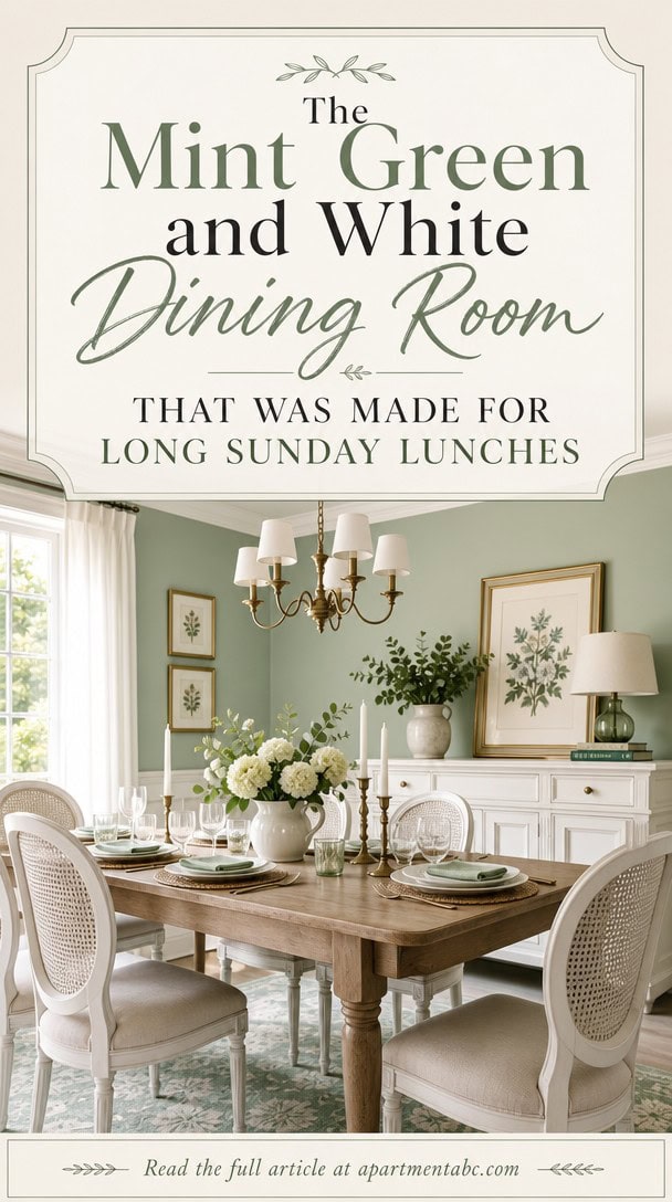 The Mint Green and White Dining Room That Was Made for Long Sunday Lunches