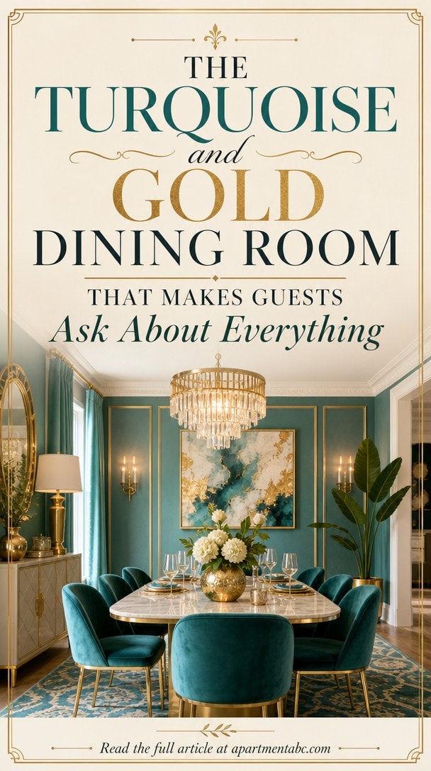 The Turquoise and Gold Dining Room That Makes Guests Ask About Everything