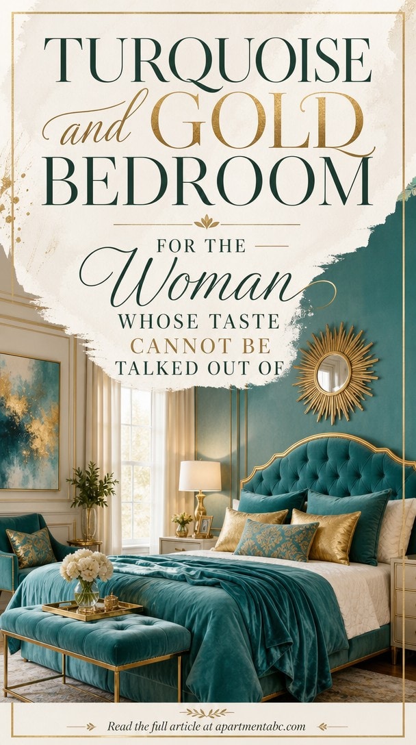 Turquoise and Gold Bedroom for the Woman Whose Taste Cannot Be Talked Out Of