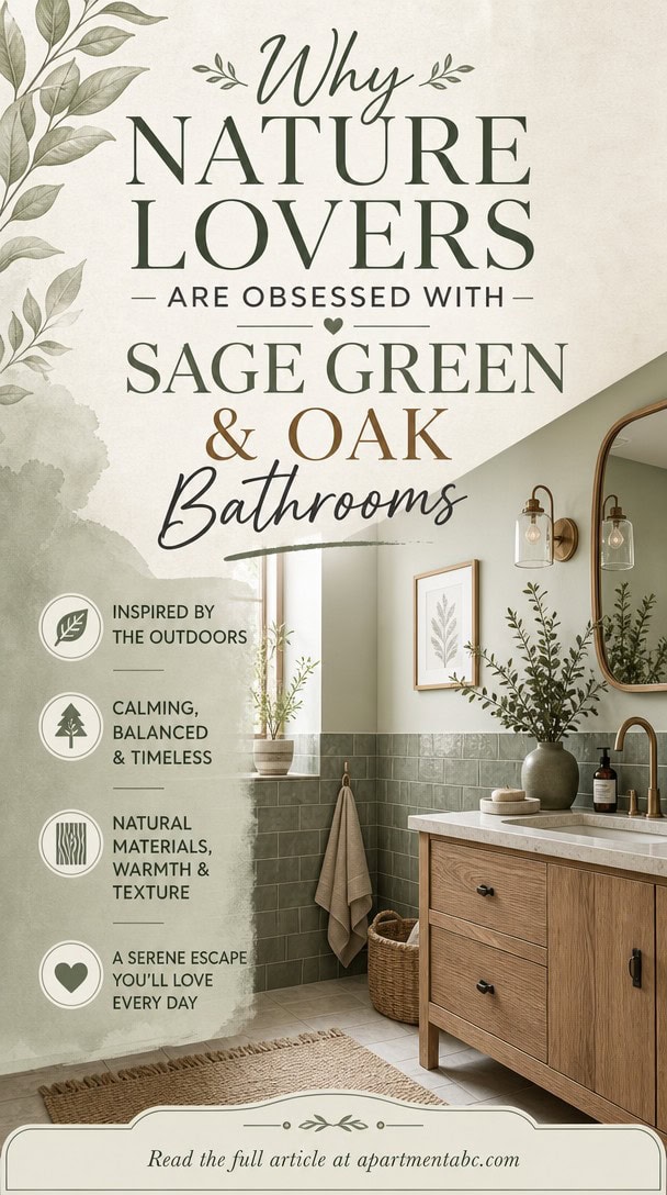 Why Nature Lovers Are Obsessed With Sage Green & Oak Bathrooms