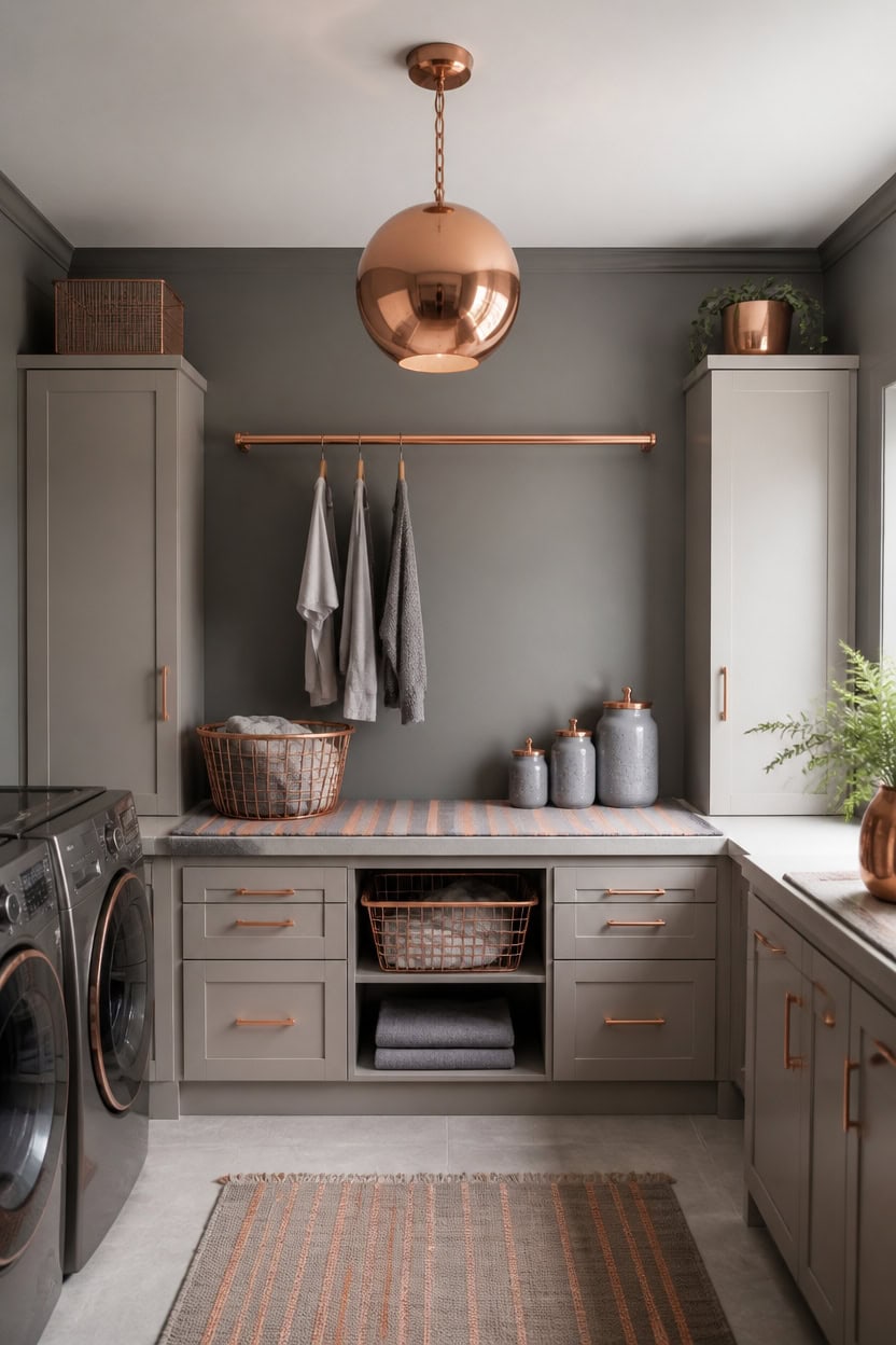 polished copper laundry vignette