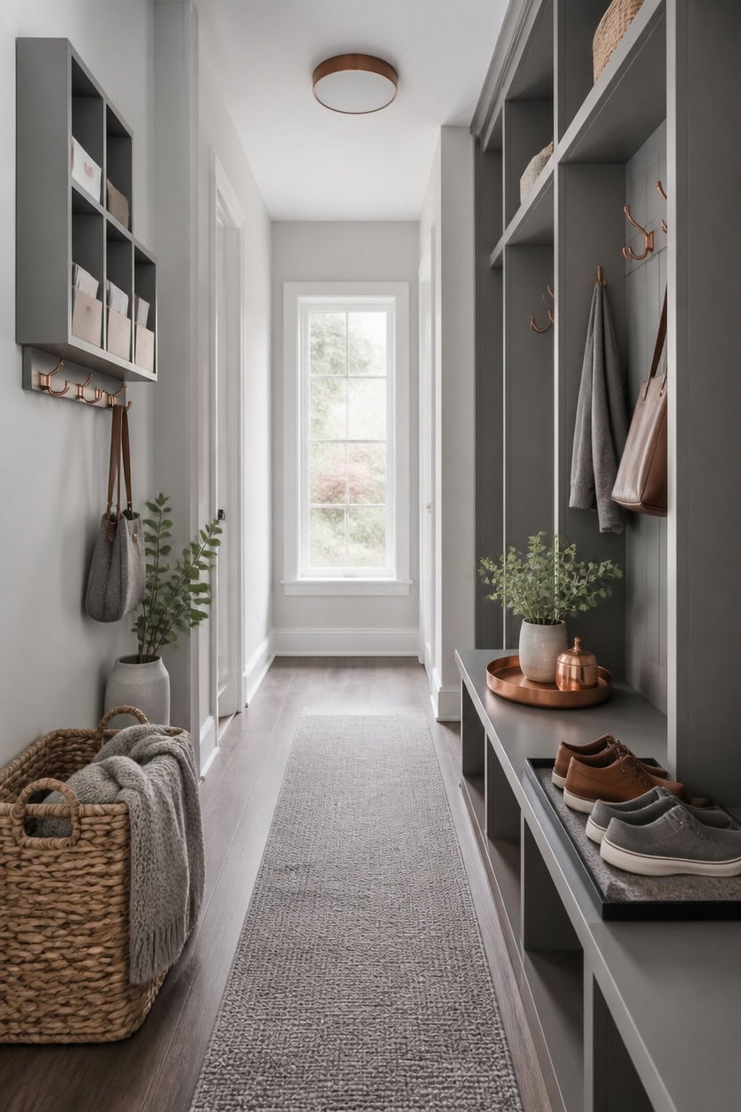 practical gray hallway styling