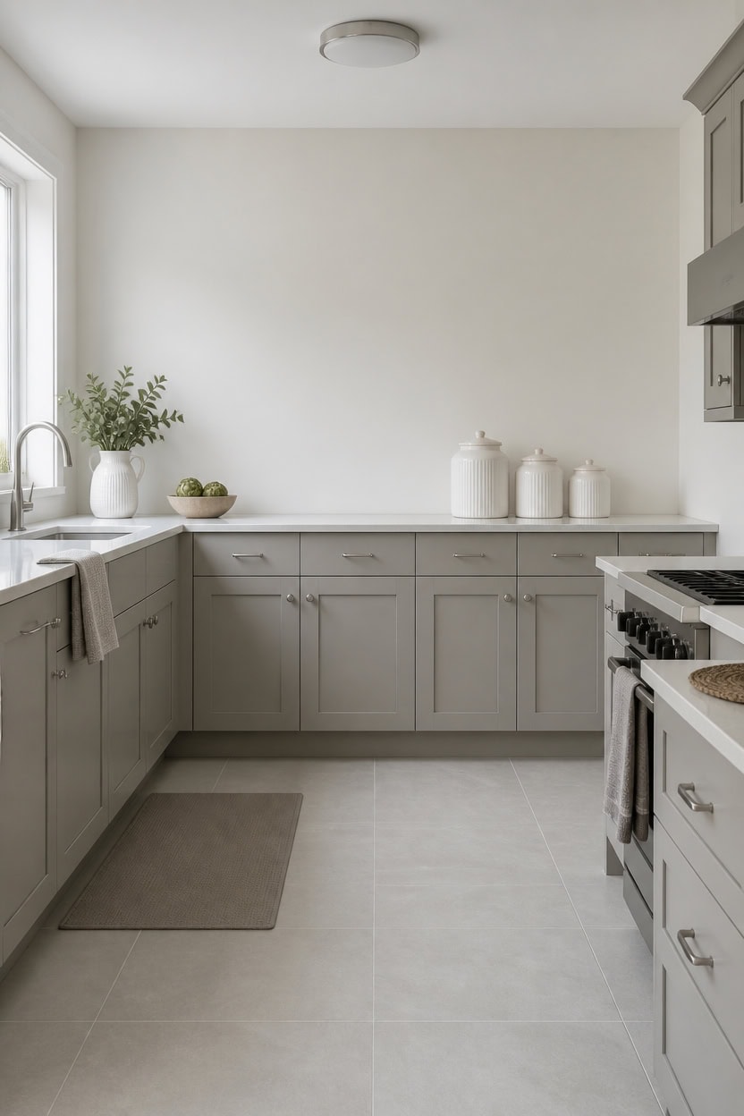 quiet gray kitchen backdrop