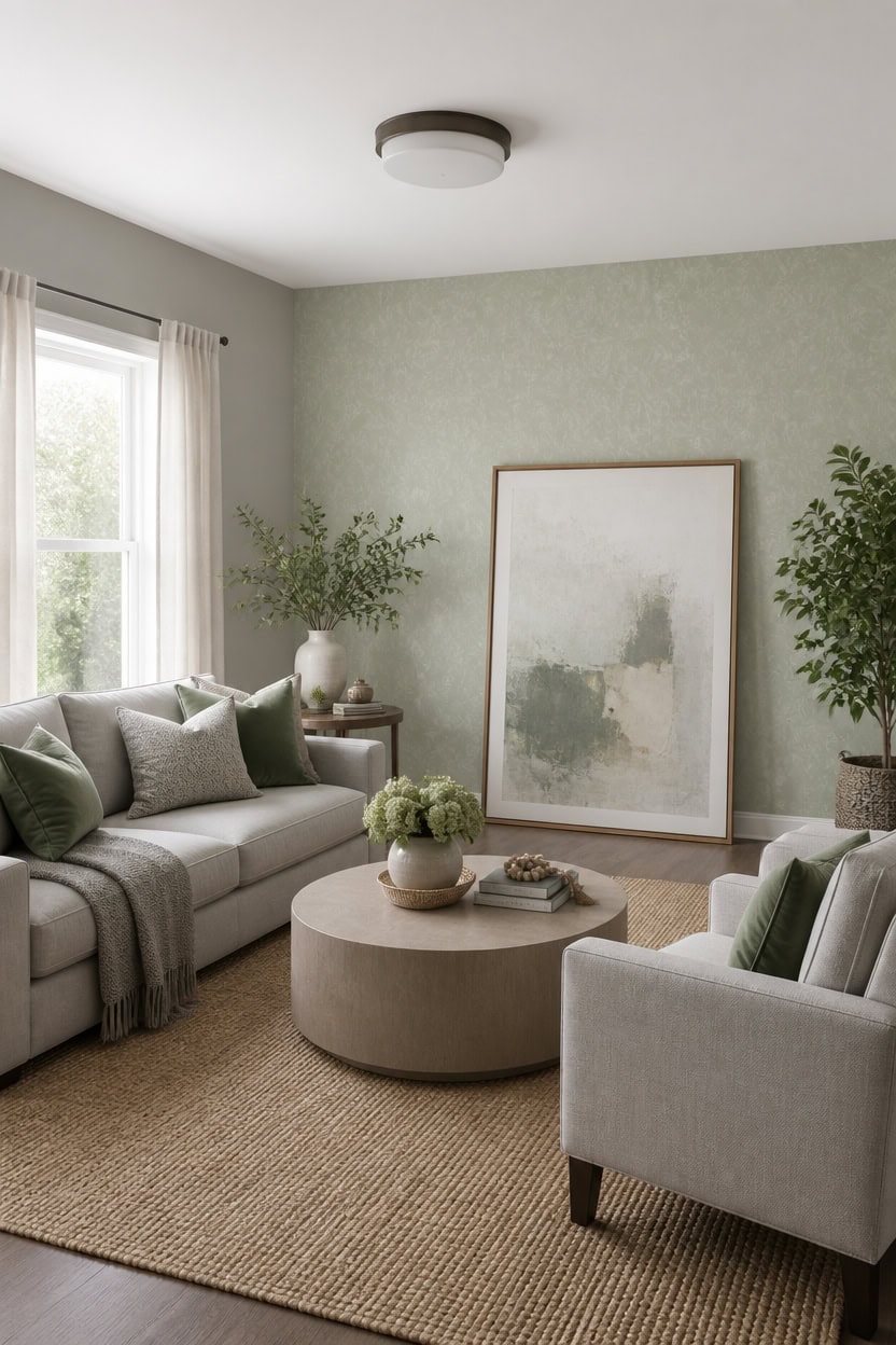 removable gray and green renter friendly