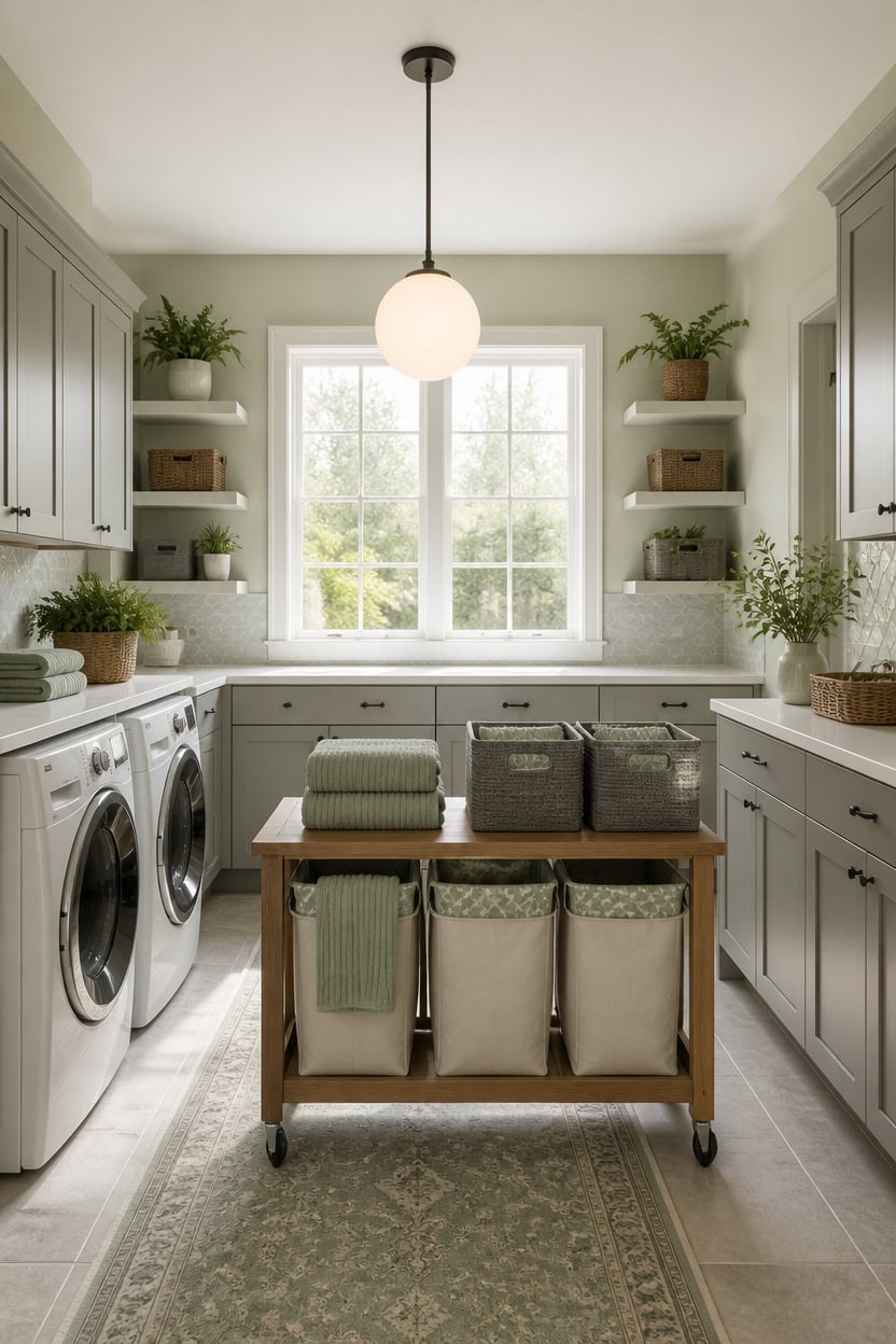 sage and gray budget laundry