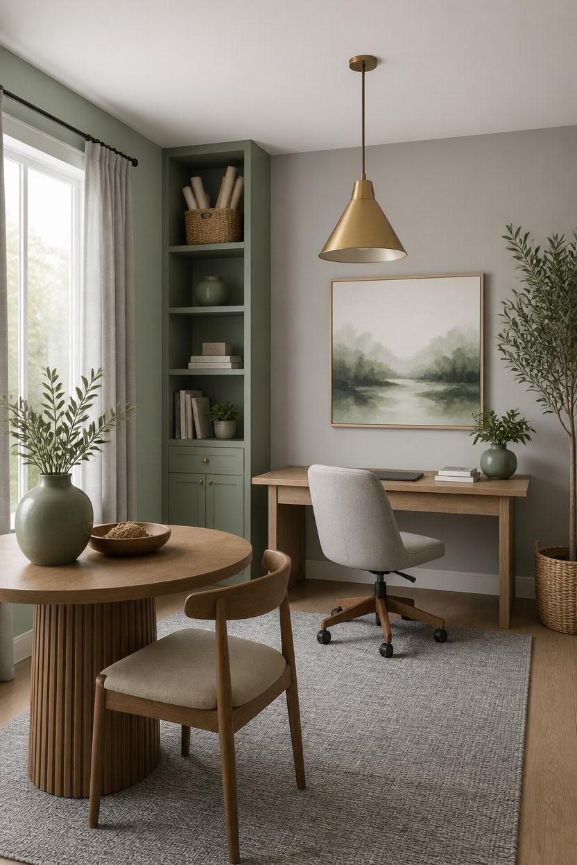 sage gray calm workspace vignette