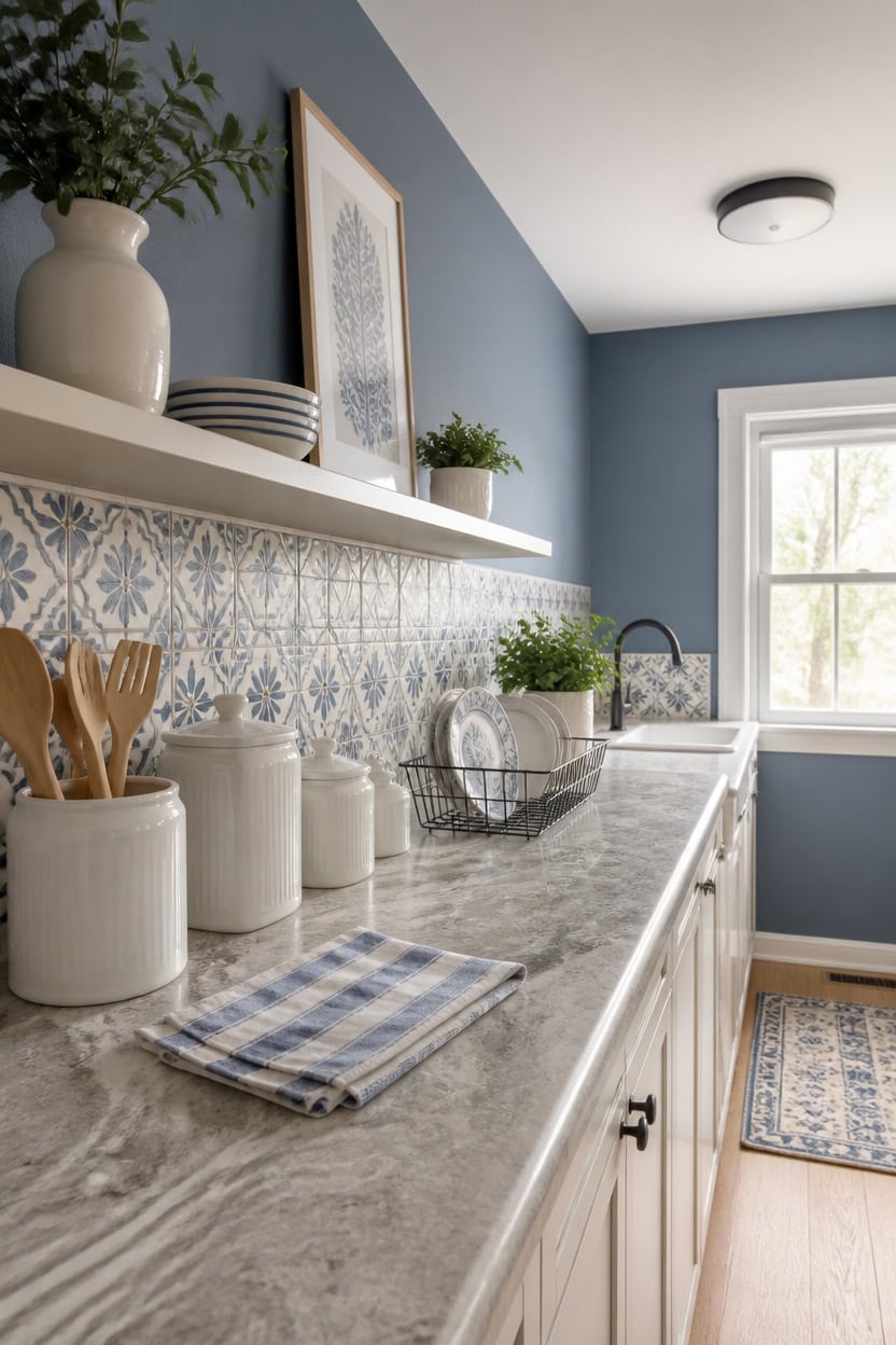 seaport blue accented bright counters