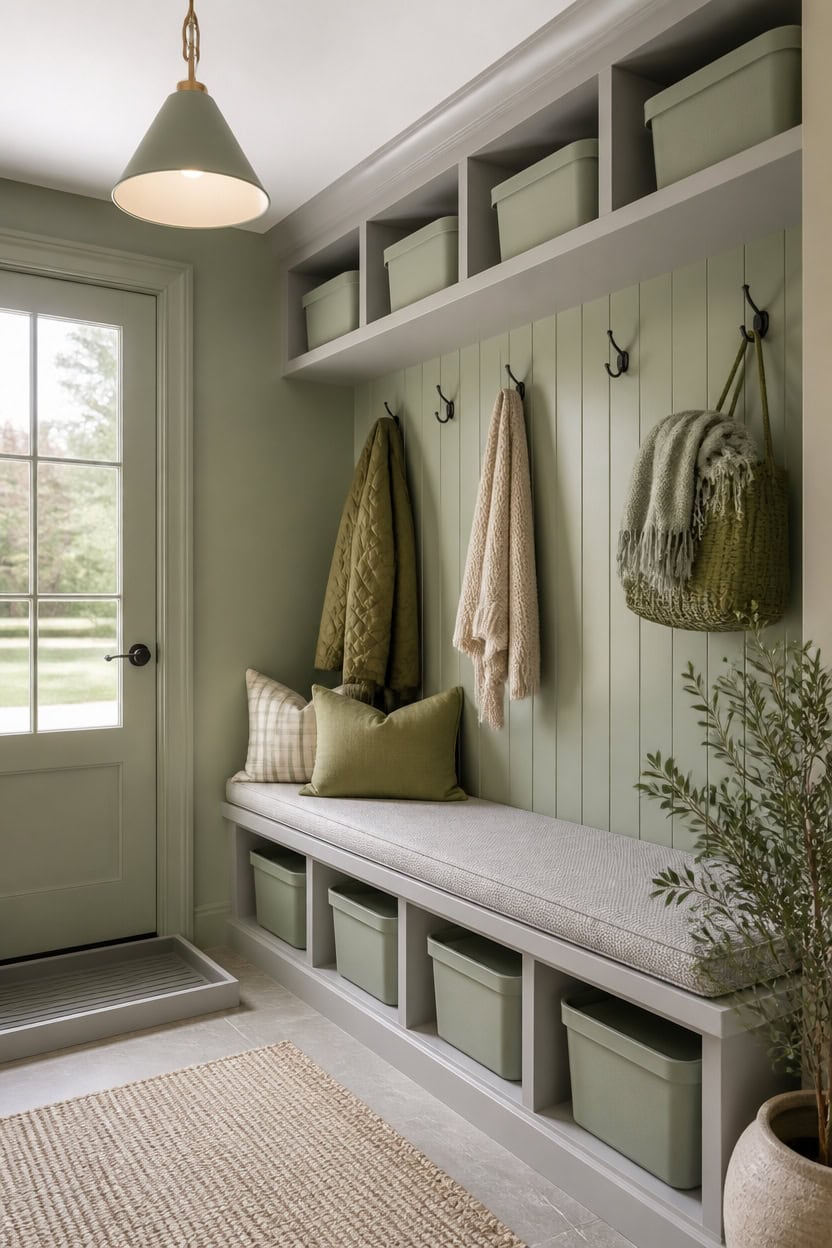 seasonal mudroom neutral swap