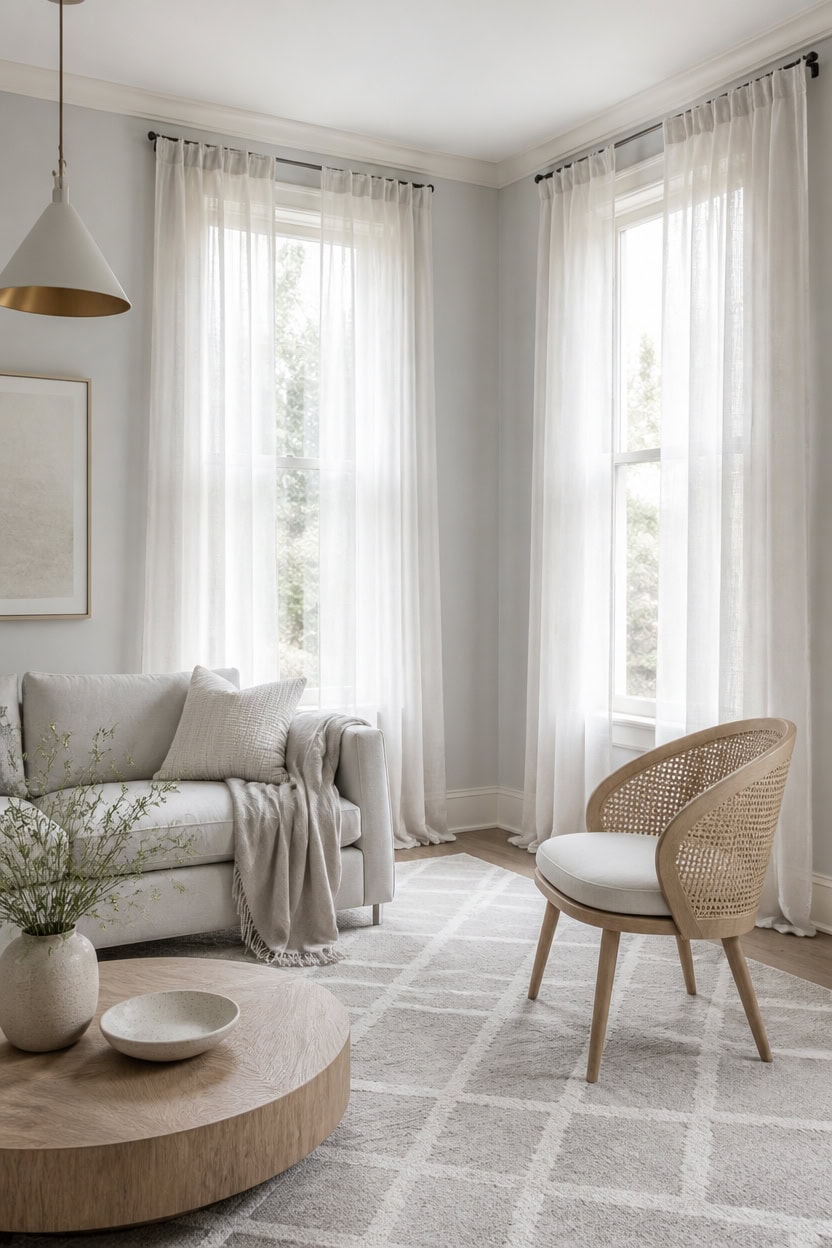 sheer gray white calming aesthetic